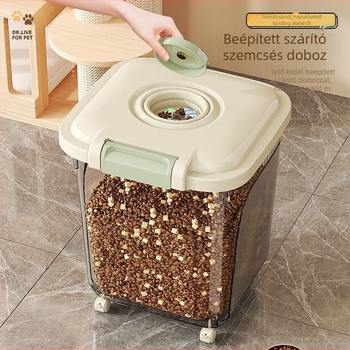 Macska- és kutyaeledelek tárolója, zárt, engedélyezett magánmárka, nem importált, nem ajándék