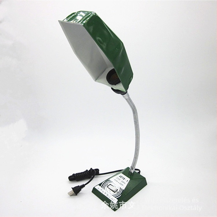 Tokműhely asztali lámpa E27-es foglalattal, 50W, 12-220V, külső fényforrás, vascső tartó