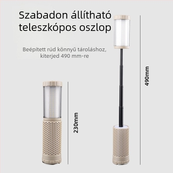 Kihúzható mágneses kempinglámpa USB töltéssel, LED világítás, 5V, 5W, manuális kapcsoló