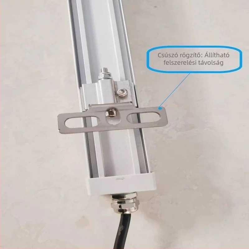 Fém LED gépészeti munkalámpa állítható csúszó tartóval, matt anti-reflex üveg, vízálló, olajálló és robbanásbiztos, 220V/24V CNC orsó