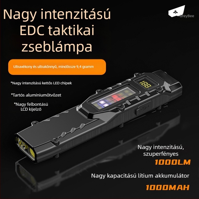 Pathfinder Bee taktikai elemlámpa, újratölthető, ultra-hosszú üzemidő, ultra‑fényes, hosszú hatótávolság, kültéri hordozható, ultra‑vékony munkalámpa