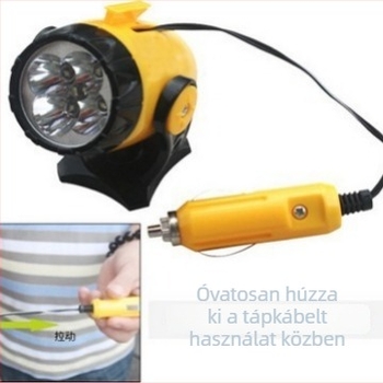 Autóvészhelyzeti LED munkalámpa mágneses spotlámpával, 12V, 0,8W, modell HK-702