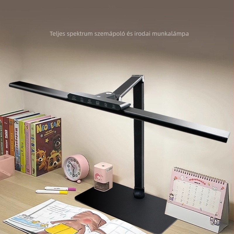 Tanuláshoz asztali lámpa szemvédő, 18W, CRI≥95, érintéses kapcsoló, fém árnyékoló, modern minimalist stílus, CE tanúsítvány