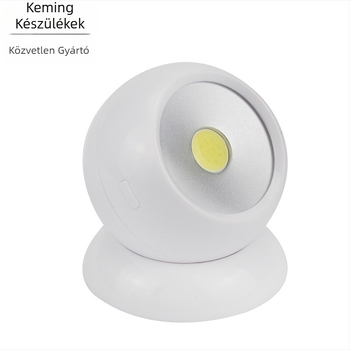 Beltéri világítás szenzoros éjjeli lámpa és munka lámpa, COB gömb alakú lámpa 360°-ban forog, 4,5 V-os 2 W akkumulátorról.