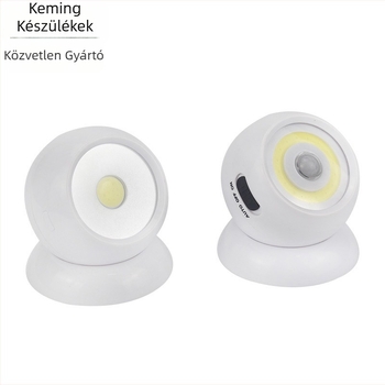 Beltéri világítás szenzoros éjjeli lámpa és munka lámpa, COB gömb alakú lámpa 360°-ban forog, 4,5 V-os 2 W akkumulátorról.