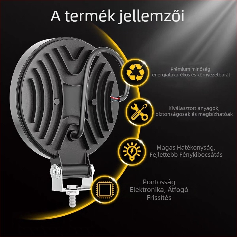 LED autómunka fénye, alumínium ház, 27W LED, 12–35V, 3520 lm, élettartam 50 000 óra