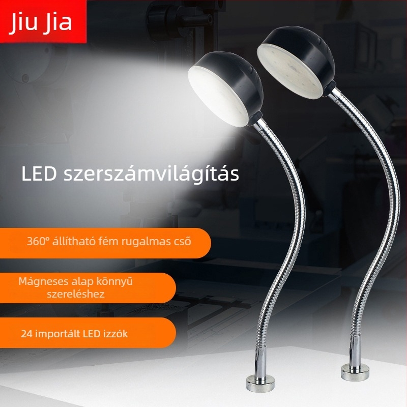 LED gépészeti munka lámpa erős mágneses alapú varrógépekhez – ipari univerzális asztali lámpa, 220V/24V (Brand: Nine; LED; Mágneses alap; Feszültség: 220V/24V; Varrógépekhez)