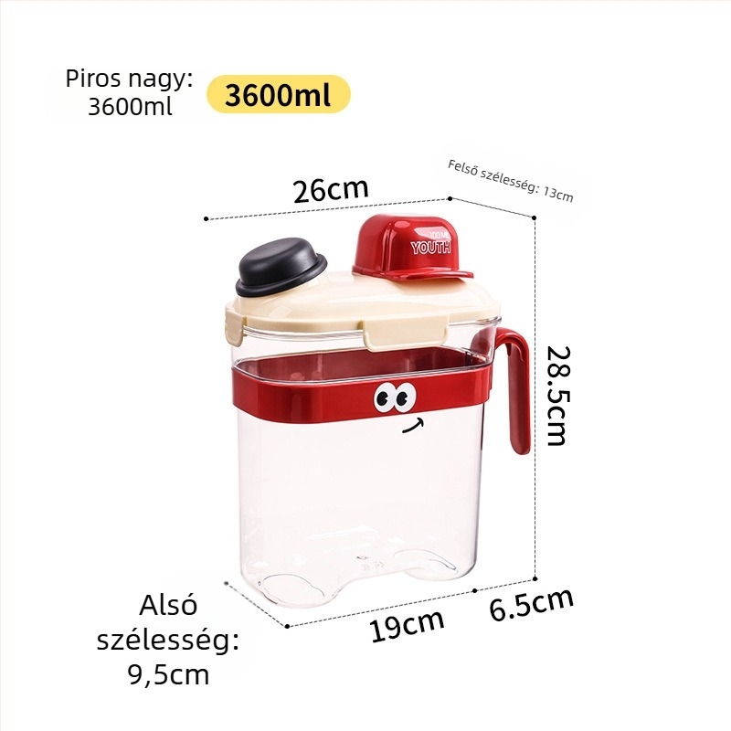 Harry PP zárható tárolóedény állateledelhez – nedvességálló, 2800–3600 ml