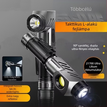 LED elemlámpa 360°-os forgással, újratölthető 4000mAh, 20W, alumínium ház, hordozható kültéri munka- és kemping világítás