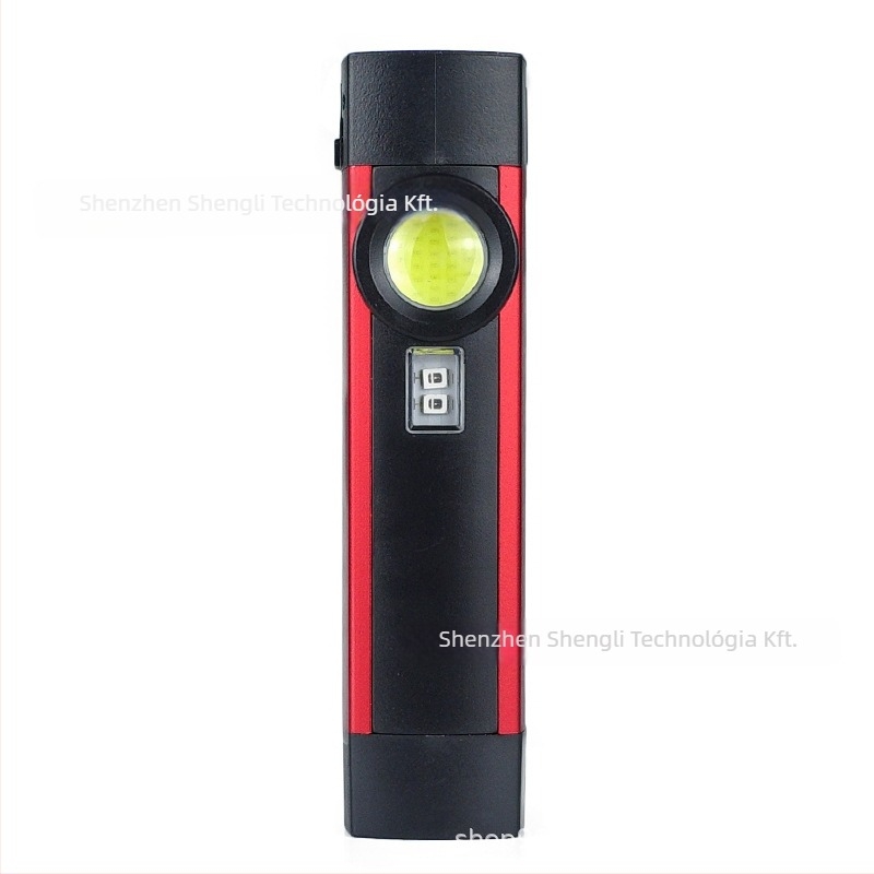 USB-töltéses COB LED munkalámpa mágneses tartóval, LED+COB fényforrás, 5W, 800 mAh akkumulátor, 100–200 m hatótáv