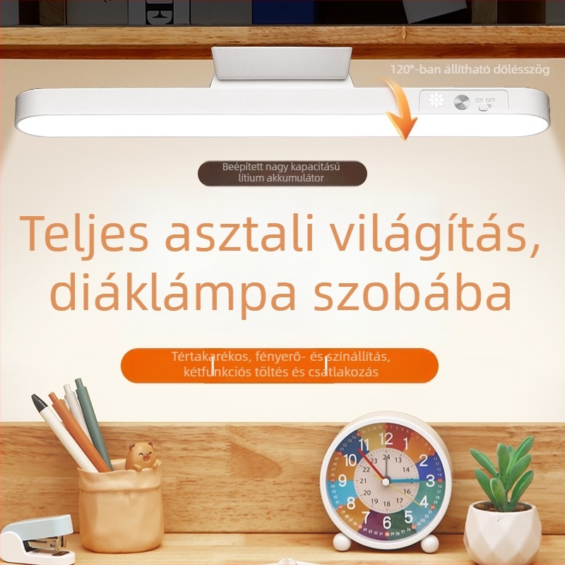 Íróasztali lámpa szemvédő funkcióval, újratölthető, érintéses vezérlés, CE tanúsítvány, CRI ≥ 90