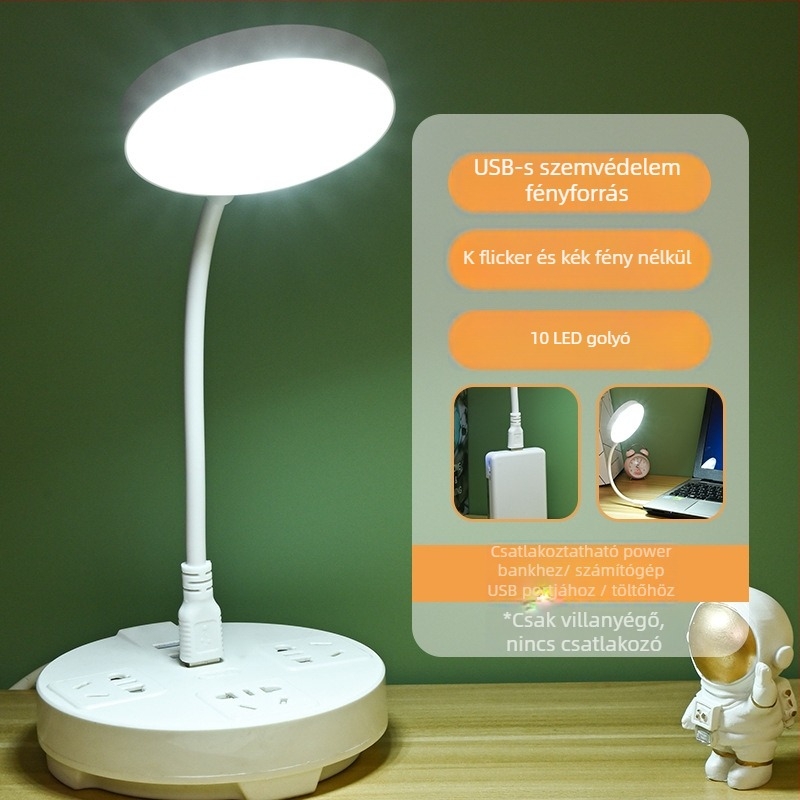 LED USB asztali lámpa szemvédő és éjszakai fény, CRI ≥90, USB-ellátás
