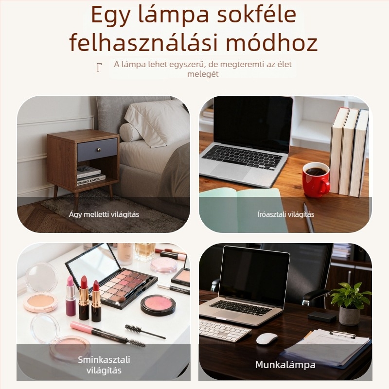 Csipeszes LED asztali lámpa szemvédővel, hosszú hajlékony kar, összecsukható, kollégiumi ágy melletti olvasáshoz és tanuláshoz — CRI 80–89; AA szintű megvilágítás; árnyékoló műanyag; kapcsoló gombos; hálózati tápegység.