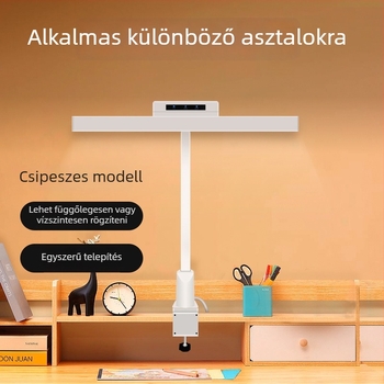 LED asztali lámpa szemvédelmére, clipses olvasáshoz, AA-szintű megvilágítás, érintéses vezérlés, fény a tanuláshoz