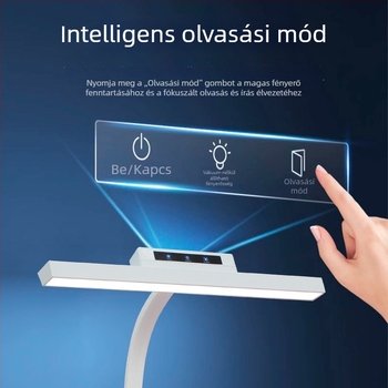 LED asztali lámpa szemvédelmére, clipses olvasáshoz, AA-szintű megvilágítás, érintéses vezérlés, fény a tanuláshoz
