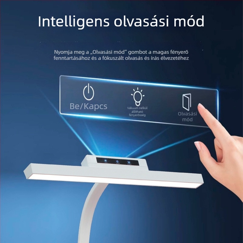 LED asztali lámpa szemvédelmére, clipses olvasáshoz, AA-szintű megvilágítás, érintéses vezérlés, fény a tanuláshoz