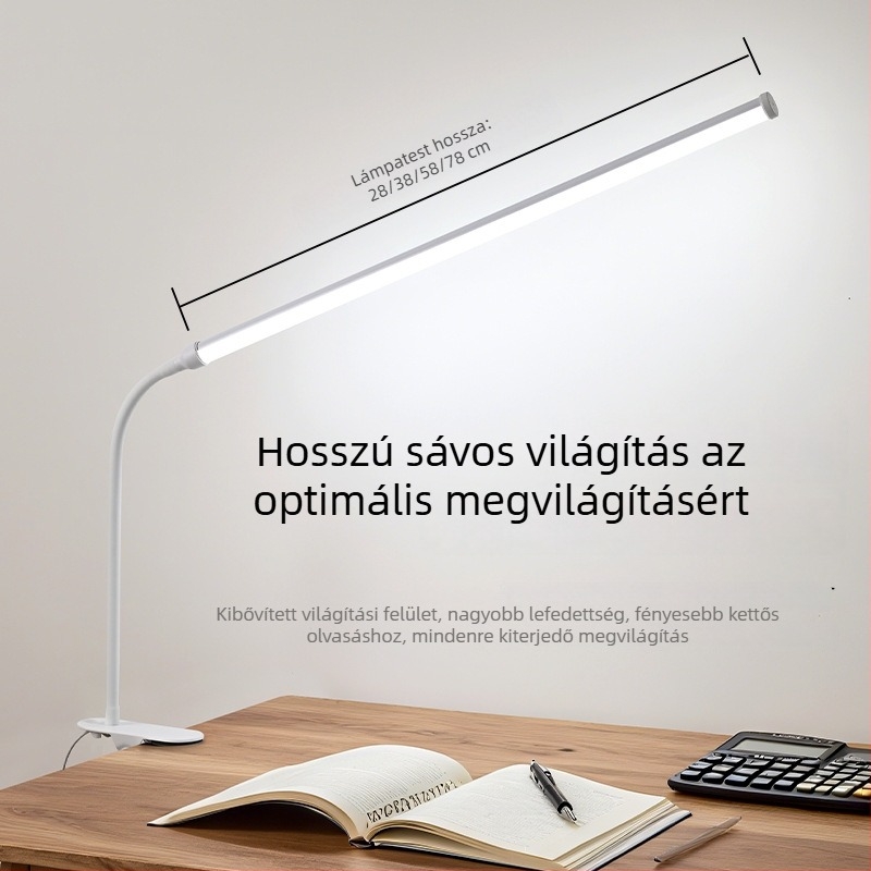 220V LED klipszes asztali lámpa teljes spektrummal szépségápoláshoz, manikűrhöz, tetováláshoz és szemöldökökhöz — olvasáshoz és tanuláshoz diákszobában