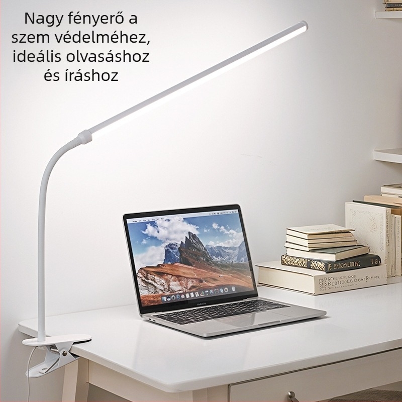 220V LED klipszes asztali lámpa teljes spektrummal szépségápoláshoz, manikűrhöz, tetováláshoz és szemöldökökhöz — olvasáshoz és tanuláshoz diákszobában