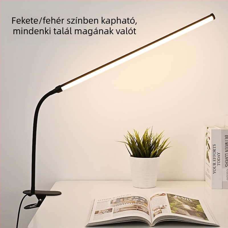 220V LED klipszes asztali lámpa teljes spektrummal szépségápoláshoz, manikűrhöz, tetováláshoz és szemöldökökhöz — olvasáshoz és tanuláshoz diákszobában