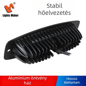 Autóipari LED spotlámpa és munkalámpa, 18W, 12/24V, alumíniumötvözet, 6000K, modell LML-1918FC