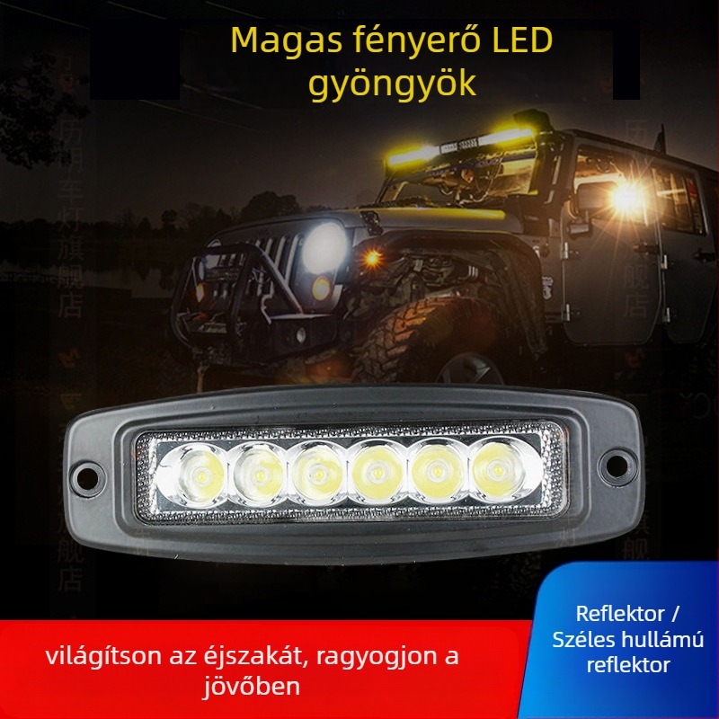 Autóipari LED spotlámpa és munkalámpa, 18W, 12/24V, alumíniumötvözet, 6000K, modell LML-1918FC