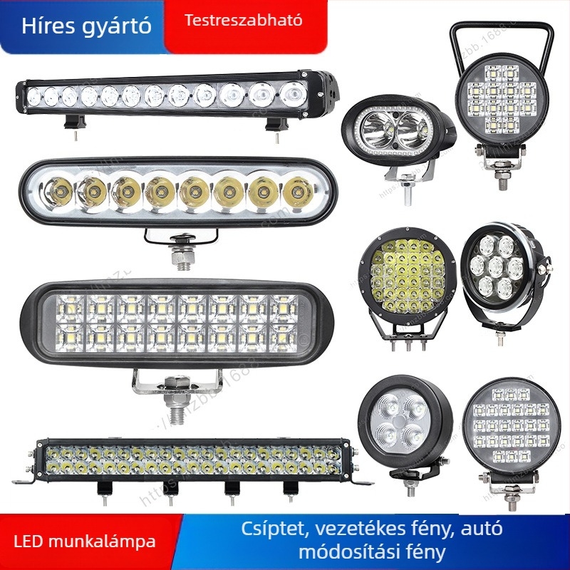 Autóipari LED spotlámpa és munkalámpa, 18W, 12/24V, alumíniumötvözet, 6000K, modell LML-1918FC