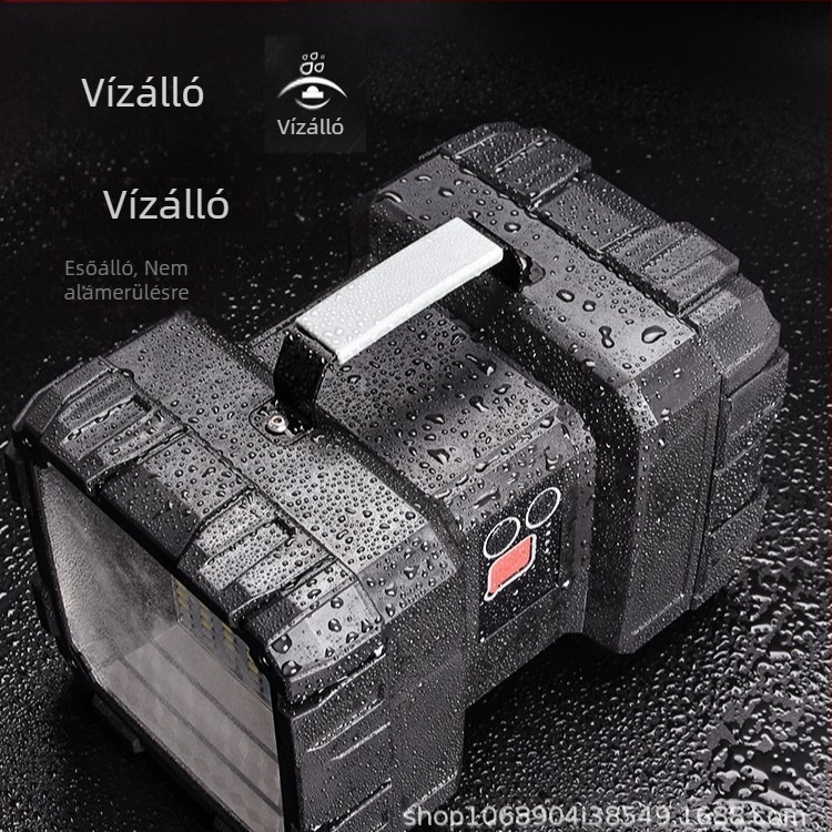 Kétfejű LED keresőfény USB töltéssel, kültéri használatra, 40/60/80W, 1800mAh beépített akkumulátor, 100-200 m hatótáv