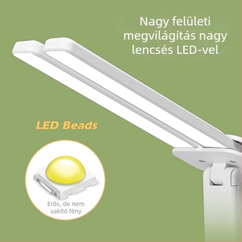 Duálfejű, összecsukható LED éjjeli lámpa érintéses kapcsolóval, beépített lítium akkumulátorral, CRI ≥ 90, feszültség ≤ 36V