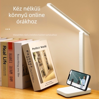 Összecsukható LED asztali lámpa beépített akkumulátorral és töltési funkcióval, szemvédő tanuló lámpa érintéses kapcsolóval, 2–10W, CRI ≥90, Fényerő: Országos A osztály