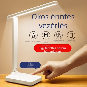 Összecsukható LED asztali lámpa beépített akkumulátorral és töltési funkcióval, szemvédő tanuló lámpa érintéses kapcsolóval, 2–10W, CRI ≥90, Fényerő: Országos A osztály