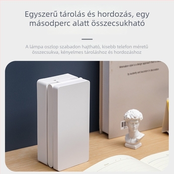 Hordozható, összecsukható LED asztali lámpa szemvédő kiegészítő fényével, tanuláshoz, íráshoz és olvasáshoz; 5W, CRI ≥95, érintéses kapcsoló, beépített akkumulátor, feszültség ≤36V