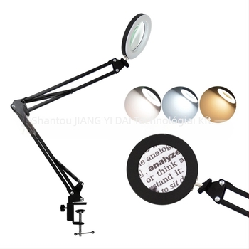 LED nagyító asztali lámpa hosszú kar, klipsz rögzítéssel, USB tápellátás, szemvédelem, CRI ≥90, ideális tanuláshoz