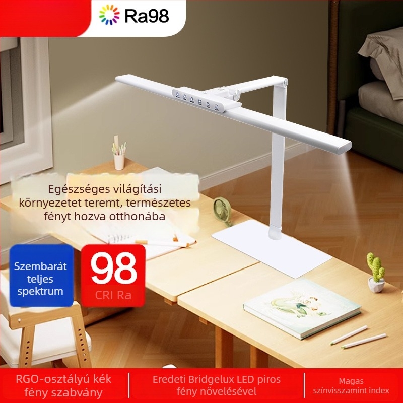 Du Pai tanulásra tervezett íróasztali lámpa, teljes spektrumú szemvédelemmel, LED, 18W, érintéses kapcsoló, fém árnyékoló, Du Pai (CRI ≥95 • LED • 18W • fém árnyékoló • CE)