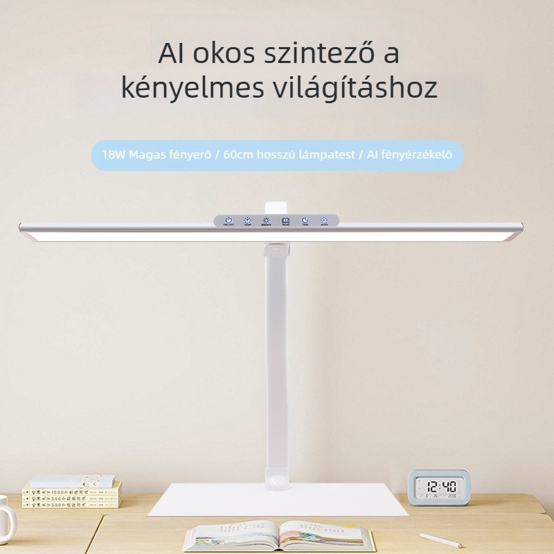 Du Pai tanulásra tervezett íróasztali lámpa, teljes spektrumú szemvédelemmel, LED, 18W, érintéses kapcsoló, fém árnyékoló, Du Pai (CRI ≥95 • LED • 18W • fém árnyékoló • CE)