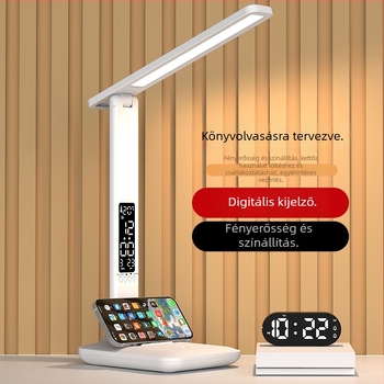Tanulmányi asztali lámpa szemvédő, USB tápegység, érintéses kapcsoló, újratölthető és hálózatról működik, olvasólámpa a kollégiumban
