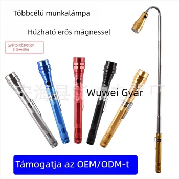 T91 kézi zseblámpa mágneses csatlakozással, 4.5V, 0.5W, 50 lm, LR44 elem