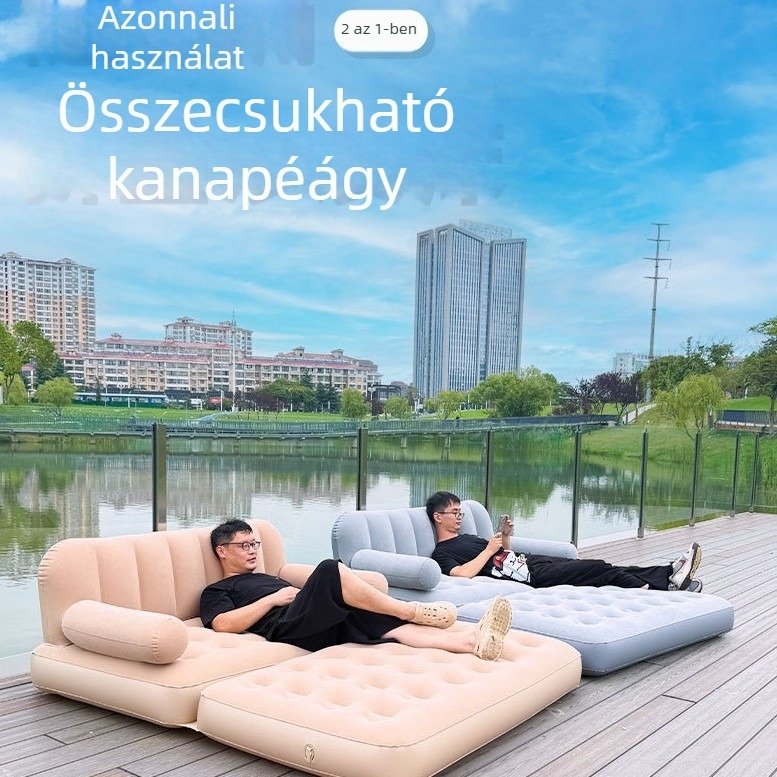 Automatikus felfújható kanapéágy, kültéri használatra, hordozható, összecsukható, kempingezéshez és otthoni használatra