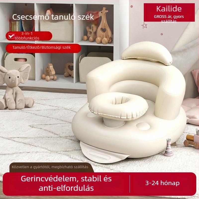 Hordozható felfújható baba fürdőszék, összehajtható kialakítással, 0–3 éveseknek