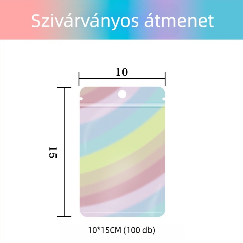 Önzáró blind táska alumíniumozott PET-kompozitból, ZIP típusú csomagolás, testreszabható mini meglepetésekhez, zárási hossz 10–30 cm