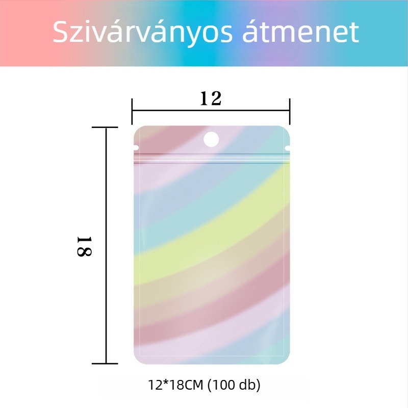 Önzáró blind táska alumíniumozott PET-kompozitból, ZIP típusú csomagolás, testreszabható mini meglepetésekhez, zárási hossz 10–30 cm