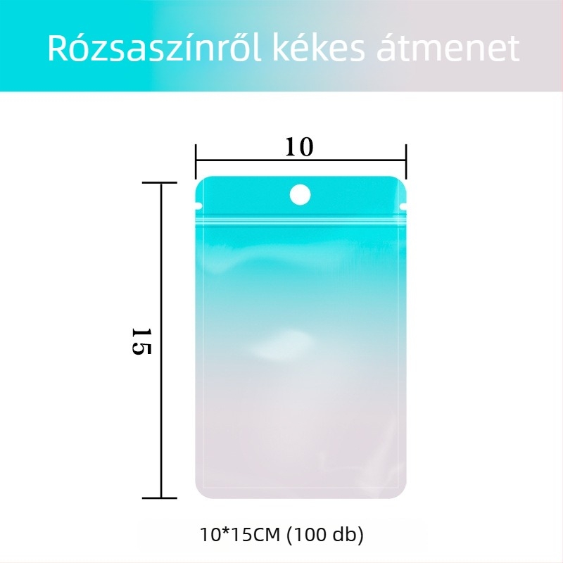 Önzáró blind táska alumíniumozott PET-kompozitból, ZIP típusú csomagolás, testreszabható mini meglepetésekhez, zárási hossz 10–30 cm