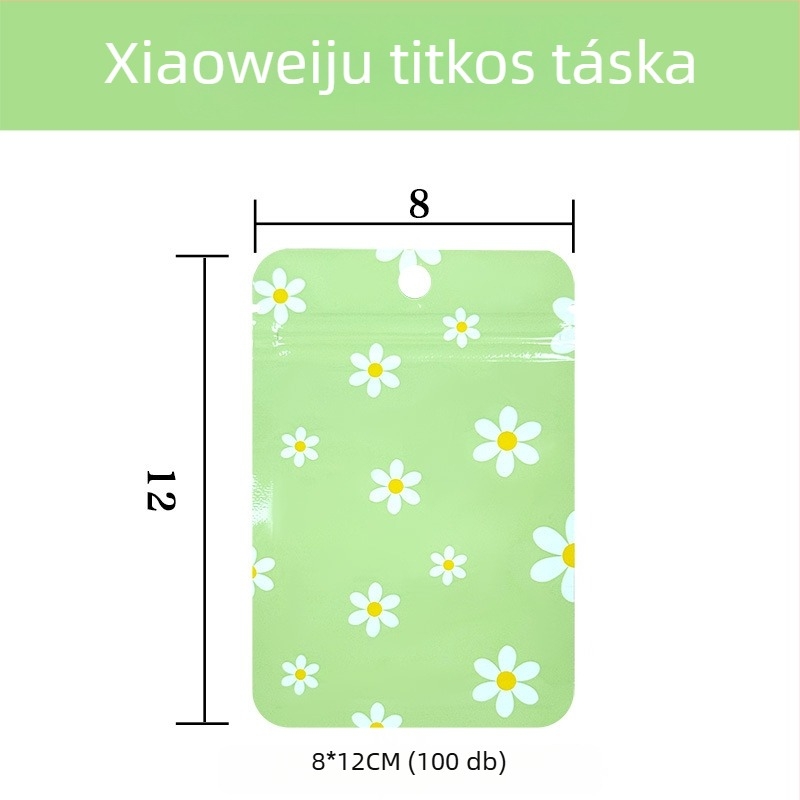 Önzáró blind táska alumíniumozott PET-kompozitból, ZIP típusú csomagolás, testreszabható mini meglepetésekhez, zárási hossz 10–30 cm