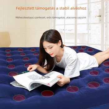 Kültéri felfújható ágy kettős légkészlettel, vastag, hordozható kempinghez; flocking felület; súly 3 kg; teherbírás 180 kg; eredet Shaoxing, Zhejiang