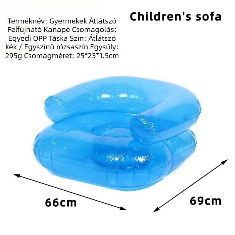 Gyerekeknek szóló átlátszó, felfújható kanapé – hordozható PVC, vízi játékokhoz; Anyag: környezetbarát PVC; Márka: Nothing; Kategória: Egyéb.