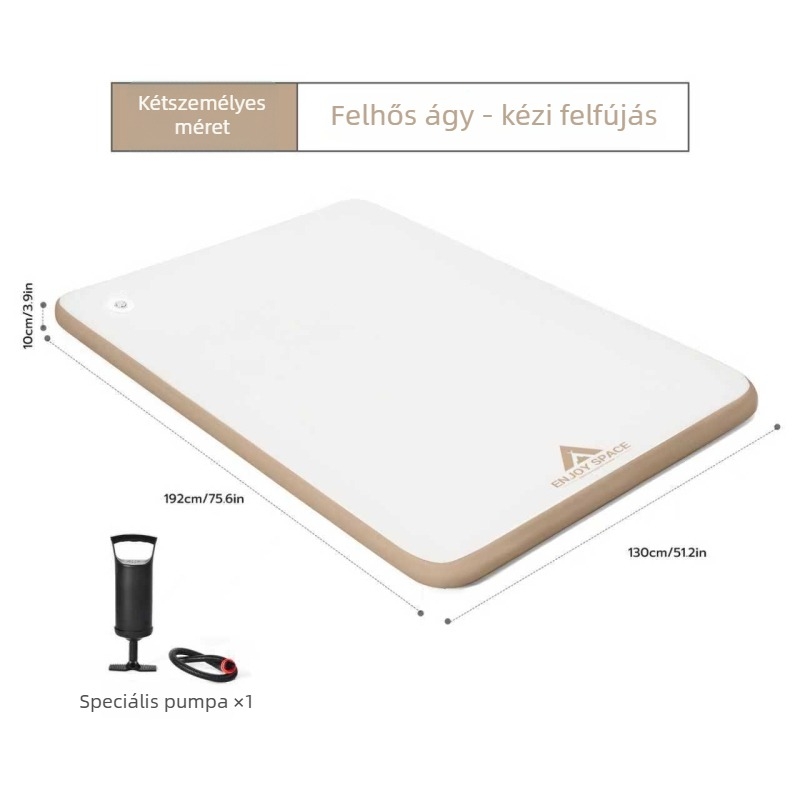 Enjoy space Kültéri kempingező légágy – 10 cm PVC brushed felfújható matrac, alvófelület kompozit anyagú, terhelhetőség 1000 kg