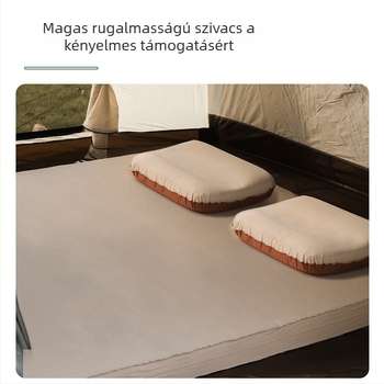 Önmagát felfújó, vastagított léggömbpárna szabadtéri kempingezéshez; poliészter rostból készült testet pamut felülettel; 1–2 személy számára; súly körülbelül 3,5–5,1 kg.