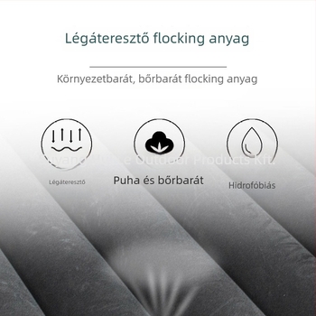 2 személyes felfújható flockolt PVC kanapé bel- és kültéri használatra, összecsukható, levegőpumpával felfújható, modell Srsf