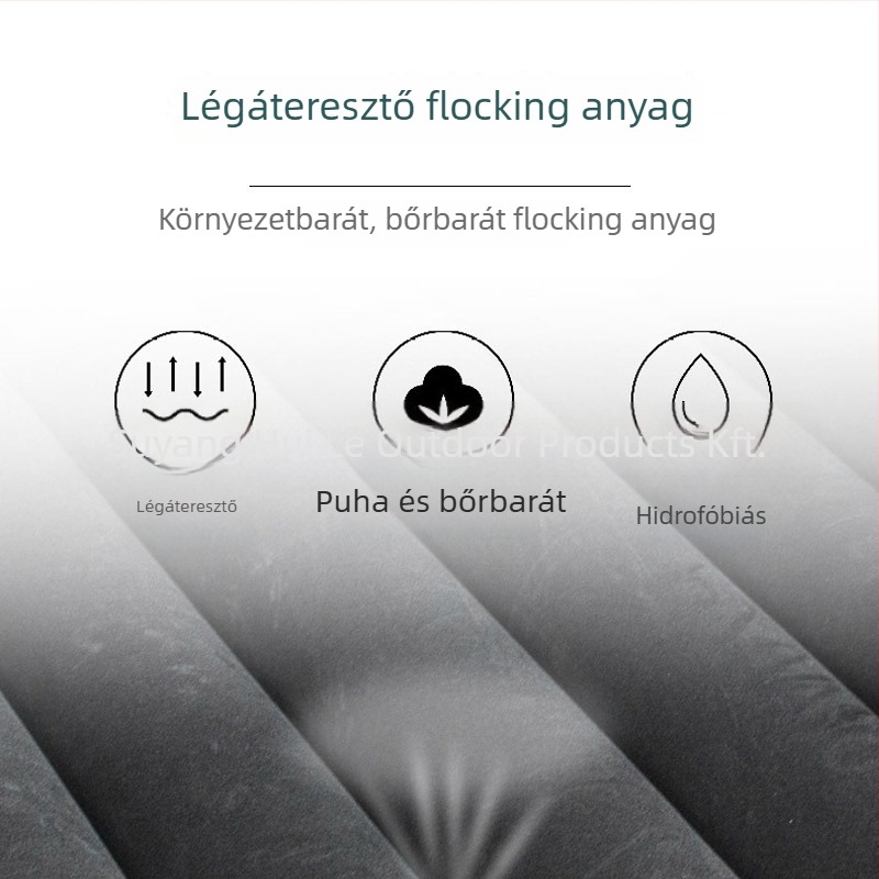 2 személyes felfújható flockolt PVC kanapé bel- és kültéri használatra, összecsukható, levegőpumpával felfújható, modell Srsf