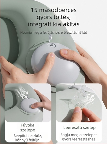 Kültéri felfújható ülőpárna vastagított lábtámaszával - nyomásos felfújás, 1 személy számára, nettó tömeg 500 g