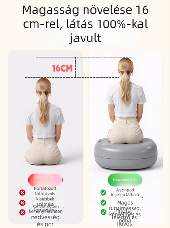 Kültéri felfújható ülőpárna vastagított lábtámaszával - nyomásos felfújás, 1 személy számára, nettó tömeg 500 g